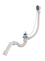 А-40087 Cифон для ванны (обвязка) ОРИО 1 1/2"х40, с переливом, переходной трубой 45 град. 40-40/50