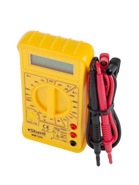 MM1204 Мультиметр Sturm, ЖК дисплей, возможность регулировки, 0.2-1000 В