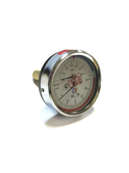 Термоманометр ТМТБ-31Т Dy80 с ЗАДНИМ подключением 1/2", 6 бар (0-0,6 МPа) 0-120 (ТМТБ-31Т)