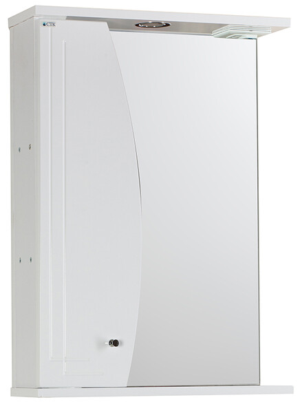 Зеркало-шкаф SANTREK HOME "Камея-50" (Белый) с подсветкой 500х698х165