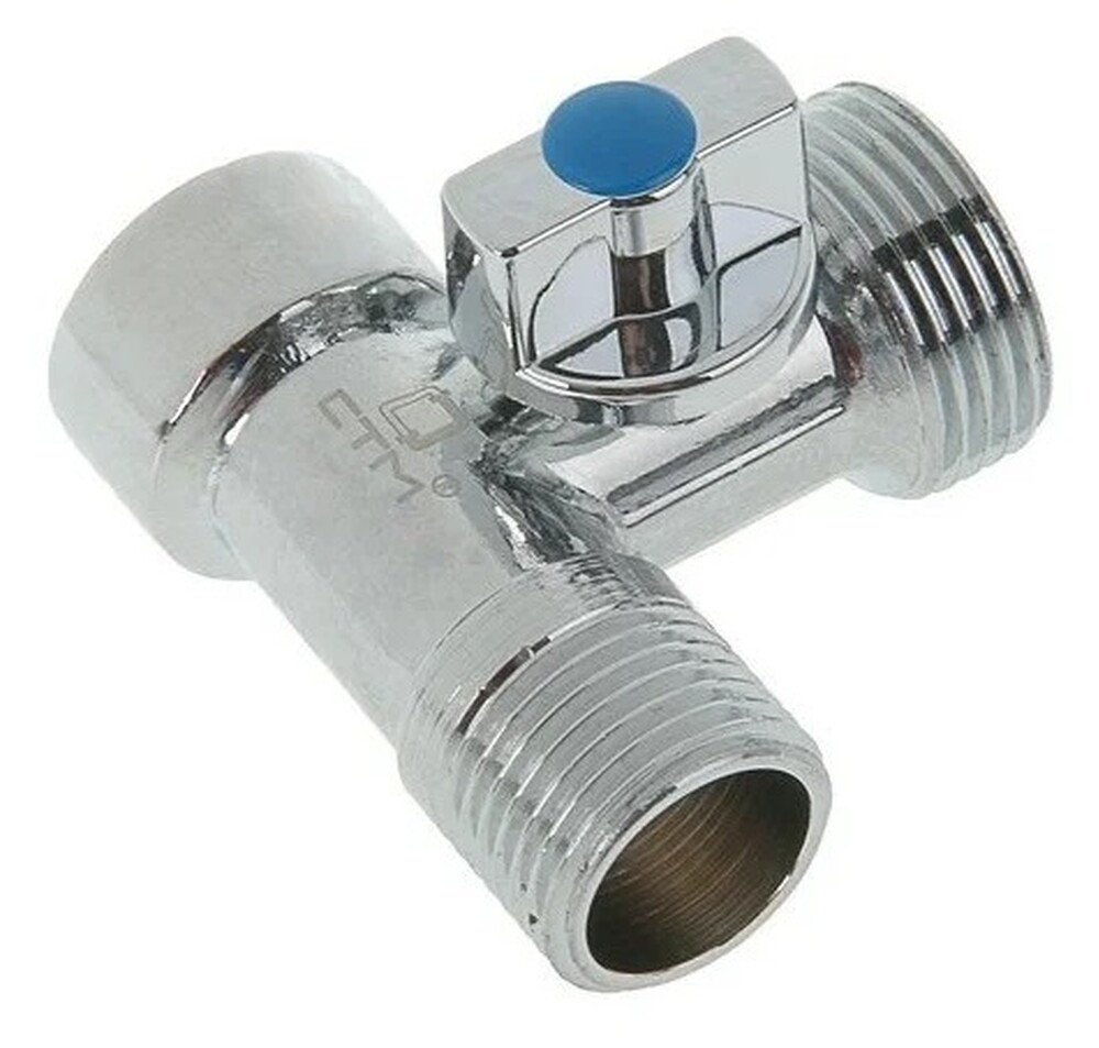 Кран 3-х проходной 1/2х3/4х1/2 г/ш/ш СТМ (хром) CA3H1234