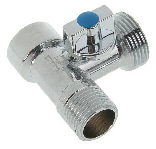 Кран 3-х проходной 1/2х3/4х1/2 г/ш/ш СТМ (хром) CA3H1234