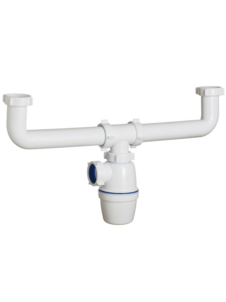 К-40090 Сифон двойной бутылочный одноуровневый ОРИО 1 1/2" х 40, без выпусков