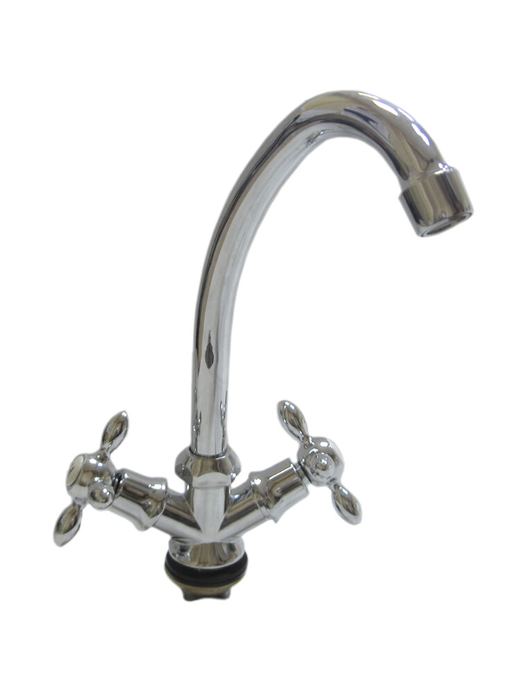 Смеситель Кухня DIABLO (рег.№377092) 1/2 м/к (250-R 82) НА ГАЙКЕ Крест Капля 