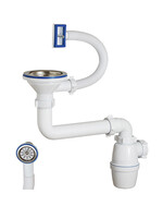 К-4007 Сифон бутылочный ОРИО 3 1/2" х 40, с универс. переливом, с смещенным сливом