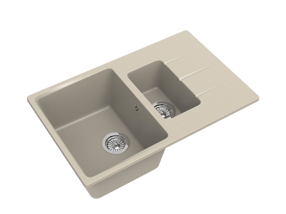 Мойка EWIGSTEIN Gerd 60 KF (темно-бежевый) 1,5 чаши+крыло 780*500 мм