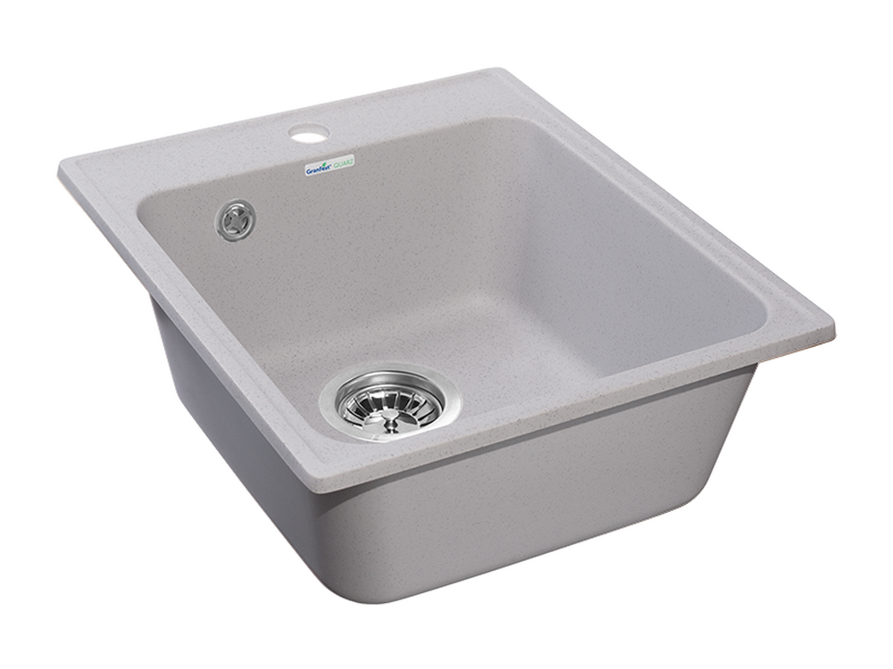 Мойка для кухни GranFest QUARZ GF-QUARZ 17 СТАНДАРТ 1 чаша 420*480 мм без сифона (17 серый)
