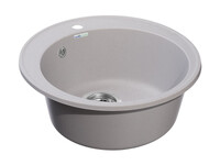 Мойка для кухни GranFest QUARZ GF-QUARZ 08 РОНДО D=480 мм без сифона (08 серый)