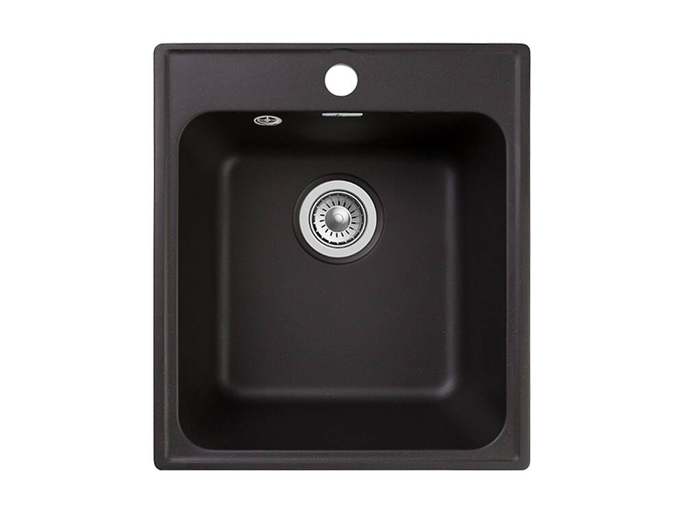 Мойка для кухни GranFest QUARZ GF-QUARZ 17 СТАНДАРТ 1 чаша 420*480 мм без сифона (17 черный)