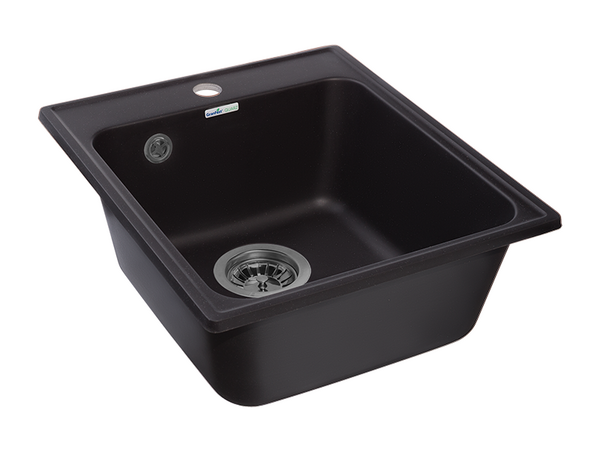 Мойка для кухни GranFest QUARZ GF-QUARZ 17 СТАНДАРТ 1 чаша 420*480 мм без сифона (17 черный)