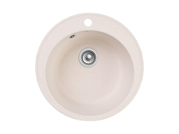 Мойка для кухни GranFest QUARZ GF-QUARZ 08 РОНДО D=480 мм без сифона (08 белый)