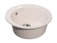 Мойка для кухни GranFest QUARZ GF-QUARZ 08 РОНДО D=480 мм без сифона (08 белый)