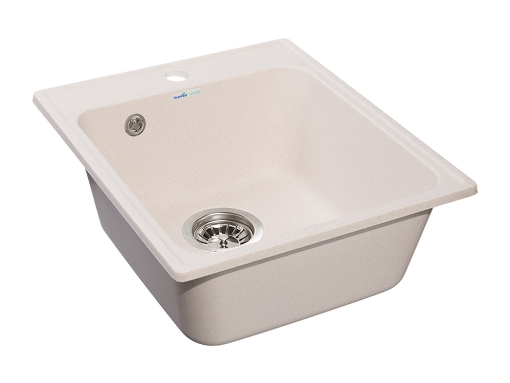 Мойка для кухни GranFest QUARZ GF-QUARZ 17 СТАНДАРТ 1 чаша 420*480 мм без сифона (17 белый)
