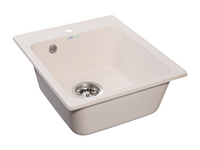 Мойка для кухни GranFest QUARZ GF-QUARZ 17 СТАНДАРТ 1 чаша 420*480 мм без сифона (17 белый)