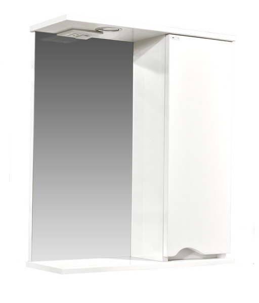 Зеркало-шкаф SANTREK HOME "Bello-C 60" (Белый глянец) с подсветкой Правый 600х700х190
