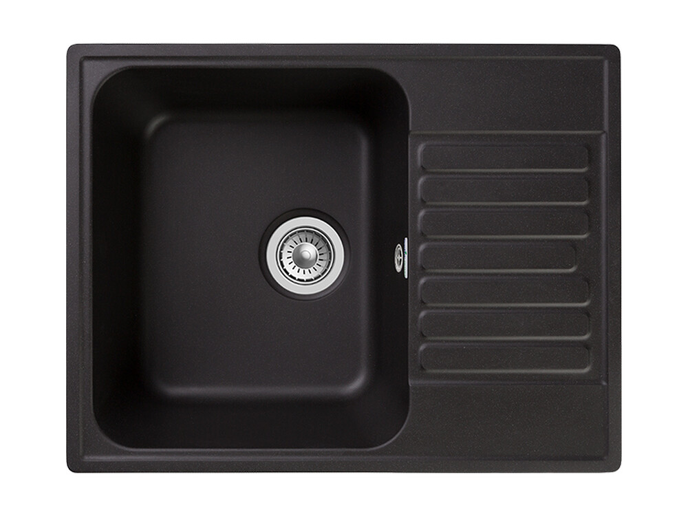 Мойка для кухни GranFest QUARZ GF-QUARZ 13 СТАНДАРТ 1 чаша 620*480 мм без сифона (13 черный)