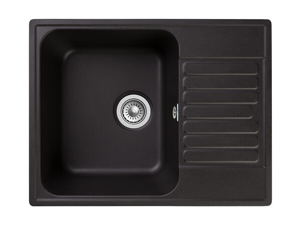 Мойка для кухни GranFest QUARZ GF-QUARZ 13 СТАНДАРТ 1 чаша 620*480 мм без сифона (13 черный)