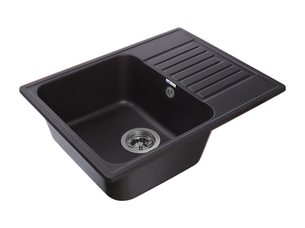 Мойка для кухни GranFest QUARZ GF-QUARZ 13 СТАНДАРТ 1 чаша 620*480 мм без сифона (13 черный)