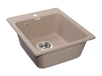 Мойка для кухни GranFest QUARZ GF-QUARZ 17 СТАНДАРТ 1 чаша 420*480 мм без сифона (17 песочный)
