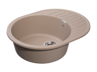 Мойка для кухни GranFest QUARZ GF-QUARZ 58 РОНДО чаша+крыло 620*480 мм без сифона (58 песочный)