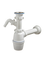 В-40059 Сифон бутылочный ОРИО 1 1/2" х 40, с одним отводом с/м, прямой трубой 40-40 (200мм) ***