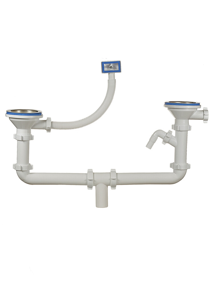 А-40092-1 Набор ОРИО для двойного сифона 3 1/2 х 40, с переливом и одним отводом