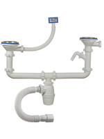 А-40092 Сифон двойной бутыл двухуров ОРИО 3 1/2" х 40 с од отвод с/м,с переливом,гиб трубой 40-40/50