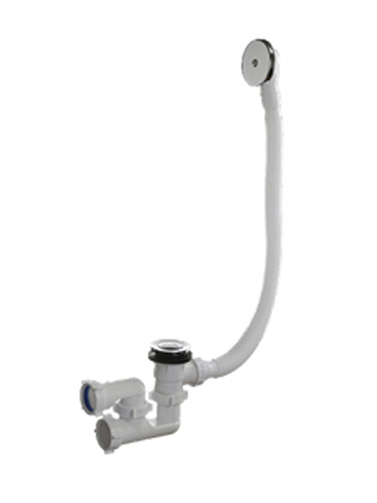 А-2508 Сифон для ванны (обвязка) ОРИО 1 1/2"х40,"клик-клак",с перел. и гиб. трубой40-40/50 (регул.)