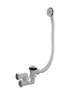 А-2508 Сифон для ванны (обвязка) ОРИО 1 1/2"х40,"клик-клак",с перел. и гиб. трубой40-40/50 (регул.)