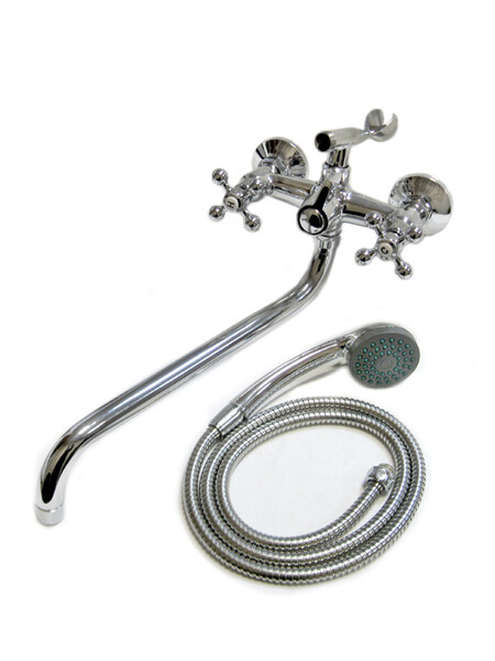 Смеситель Ванна DIABLO (рег.№377092) LUX-K11 1/2 м/к толстый нос, перекл. кр. букса (400-R)Крест шар