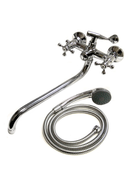 Смеситель Ванна DIABLO (рег.№377092) LUX-K12 1/2 м/к толстый нос, перекл. кран букса (400-R) Крест