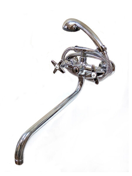 Смеситель Ванна DIABLO (рег.№377092) LUX-K23 1/2 м/к толстый нос, перекл. кран букса (400-R) Звезда