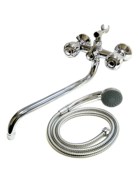 Смеситель Ванна DIABLO (рег.№377092) LUX-K58 1/2 м/к толстый нос, перекл. кран букса (400-R) Тыква 