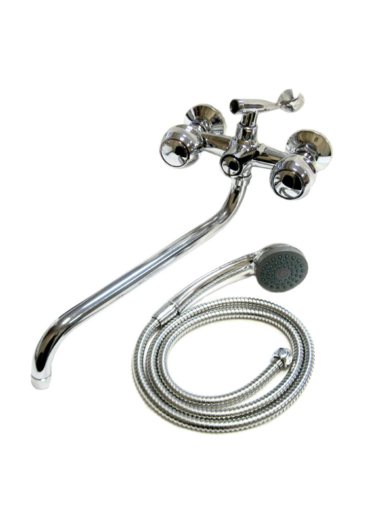 Смеситель Ванна DIABLO (рег.№377092) LUX-K62 1/2 м/к толстый нос, перекл. кран букса (400-R) S-ка АКЦИЯ!!!!