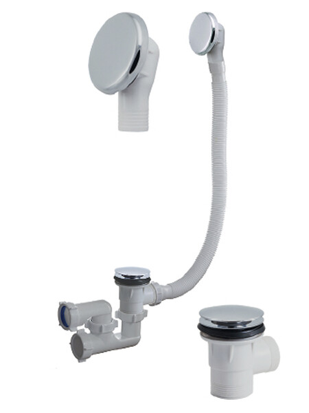 А-2608 Cифон для ванны (обвязка) ОРИО 1 1/2"х40, регул,"КЛИК-КЛАК", с метал перел