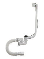 А-27089 Сифон для ванны (обвязка) ОРИО 1 1/2"х40, регул, с перел (п/авт, латунь)с гибк.труб40-40/50