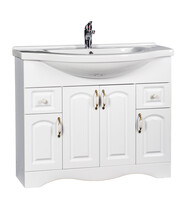 Подстолье SANTREK HOME "Лаура-100" (Белый) 4 двери, 2 ящика под умывальник "Эльбрус-100" 960х800х330