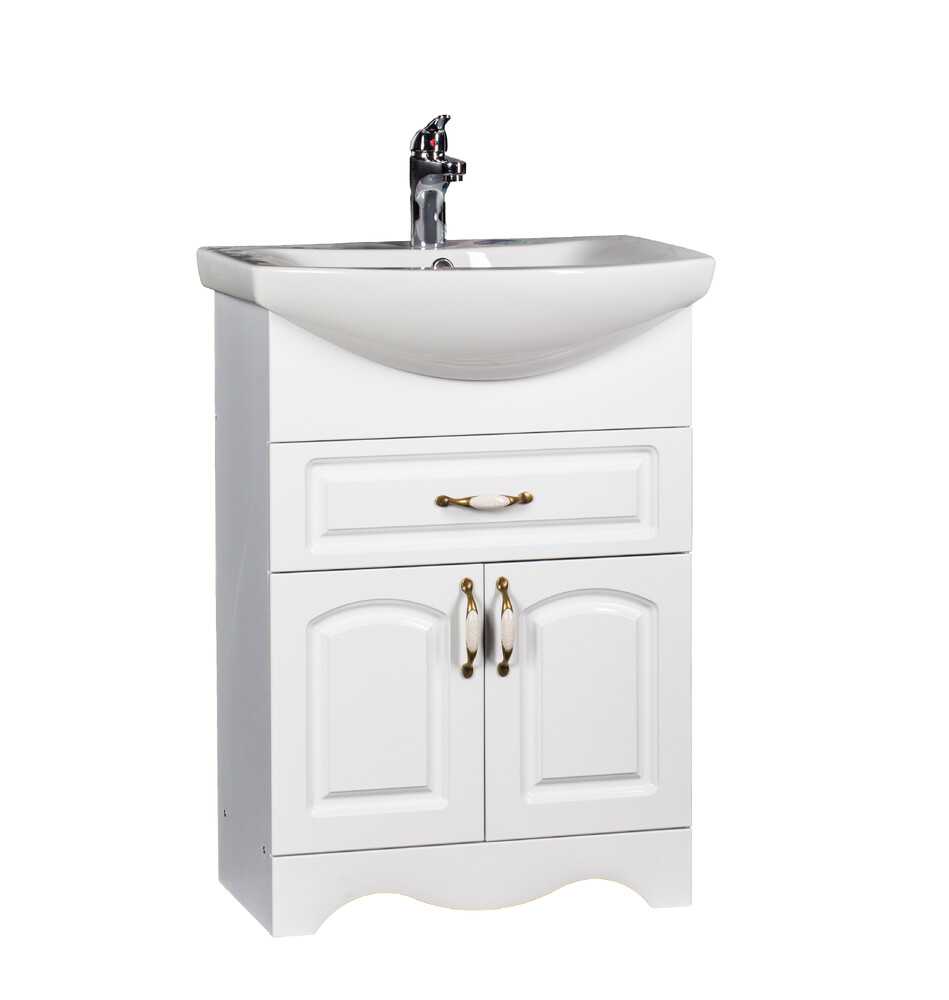 Подстолье SANTREK HOME "Лаура-60" (Белый) 2 двери, 1 ящик под умывальник "Балтика-60" 555х800х314