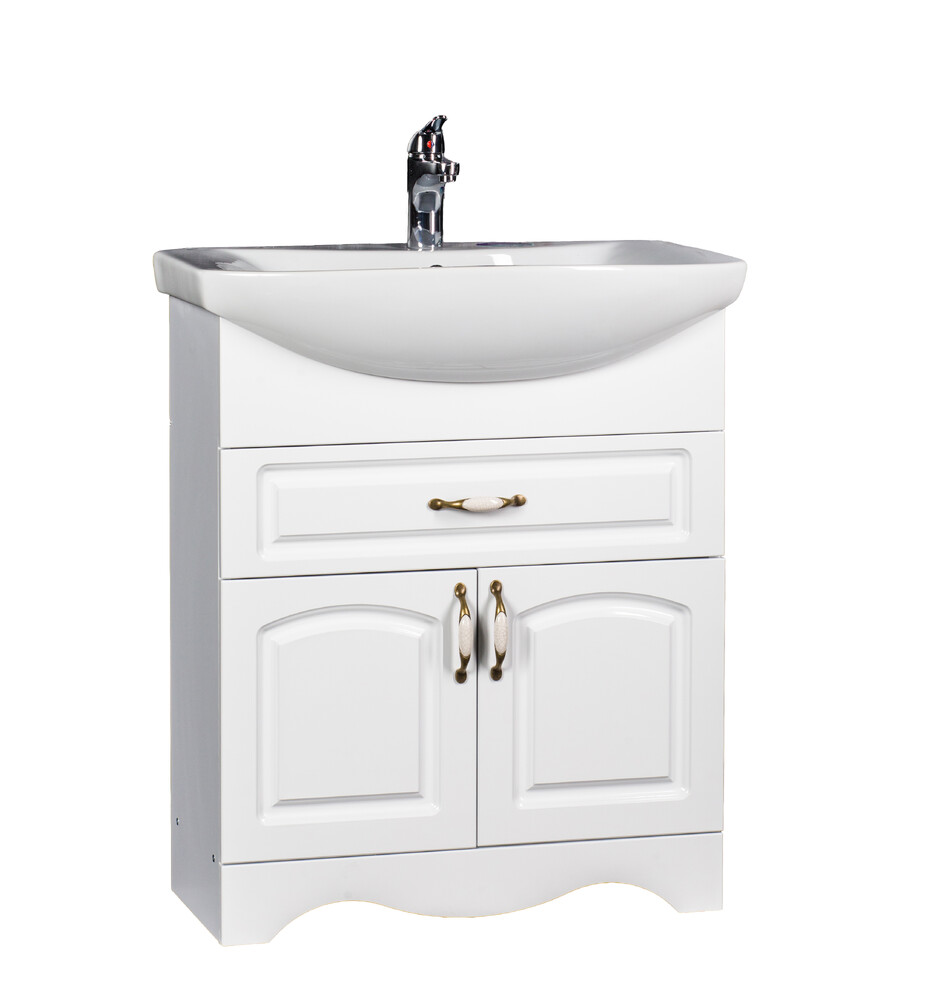 Подстолье SANTREK HOME "Лаура-70" (Белый) 2 двери, 1 ящик под умывальник "Балтика-70" 660х800х315