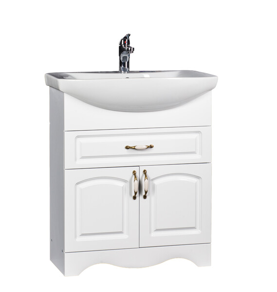 Подстолье SANTREK HOME "Лаура-70" (Белый) 2 двери, 1 ящик под умывальник "Балтика-70" 660х800х315