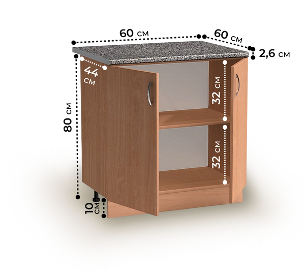 Рабочий стол 60 цвет Бук столешница Гранит SANTREK HOME (ЛДСП)