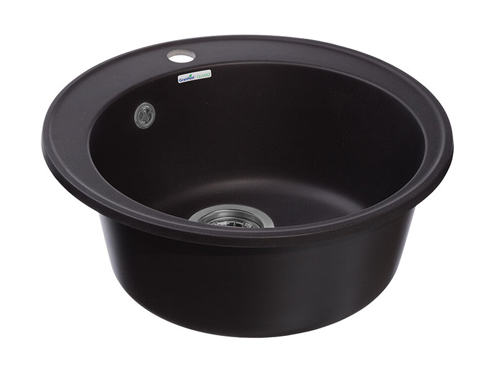 Мойка для кухни GranFest QUARZ GF-QUARZ 08 РОНДО D=480 мм без сифона (08 черный)