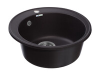 Мойка для кухни GranFest QUARZ GF-QUARZ 08 РОНДО D=480 мм без сифона (08 черный)