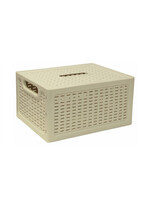 Ящик РОТАНГ с крышкой 280х185х126мм белый ротанг (М-пластика) (М 2372)