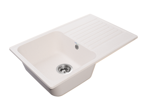 Мойка для кухни GranFest QUARZ GF-QUARZ 78 чаша+крыло 740*480 мм без сифона (78 белый)