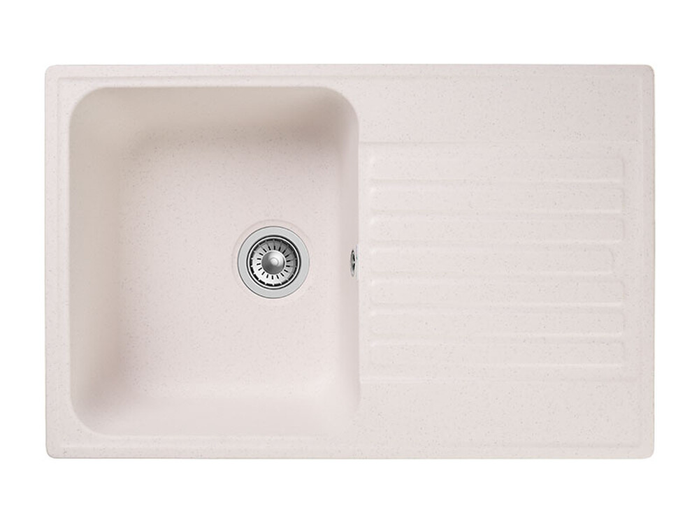 Мойка для кухни GranFest QUARZ GF-QUARZ 78 чаша+крыло 740*480 мм без сифона (78 белый)