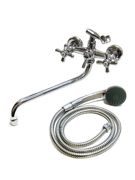 Смеситель Ванна DIABLO (рег.№377092) 1/2 м/к (070-R 12) пласт. маховик Крест прямой 