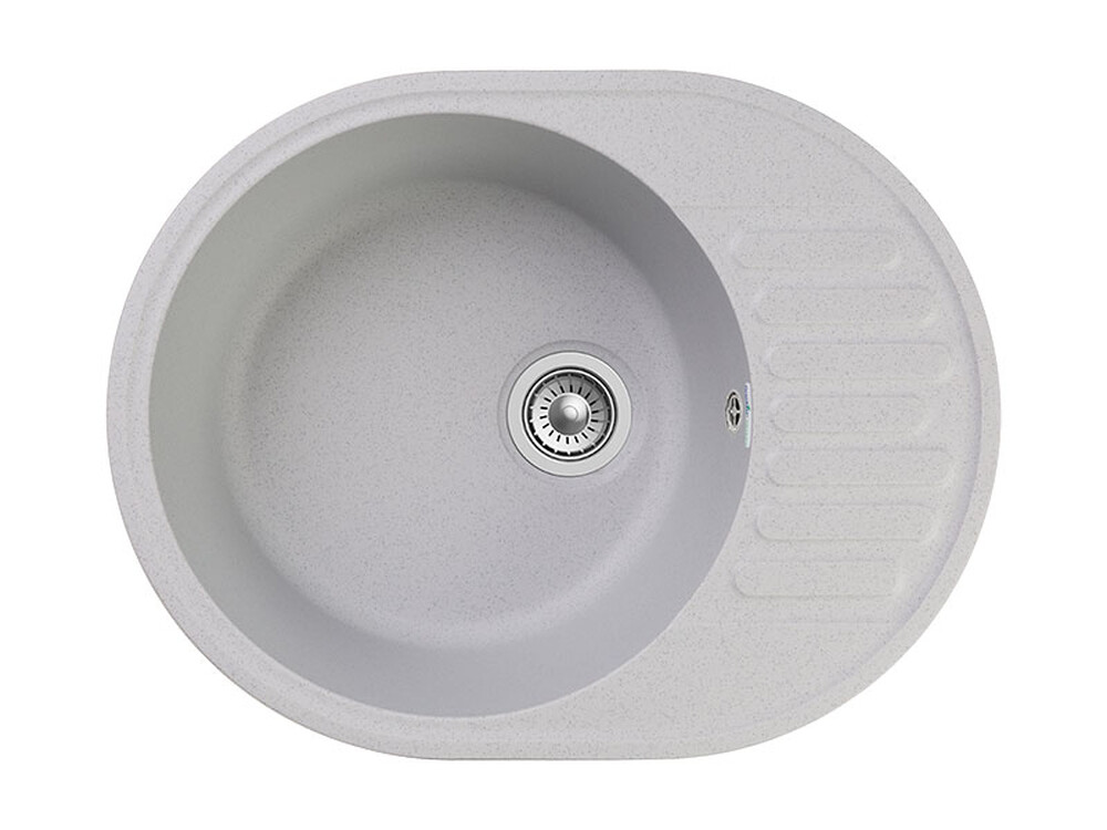 Мойка для кухни GranFest QUARZ GF-QUARZ 58 РОНДО чаша+крыло 620*480 мм без сифона (58 серый)