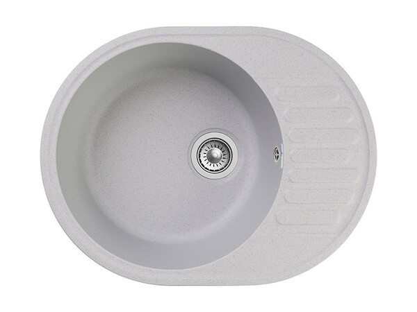 Мойка для кухни GranFest QUARZ GF-QUARZ 58 РОНДО чаша+крыло 620*480 мм без сифона (58 серый)
