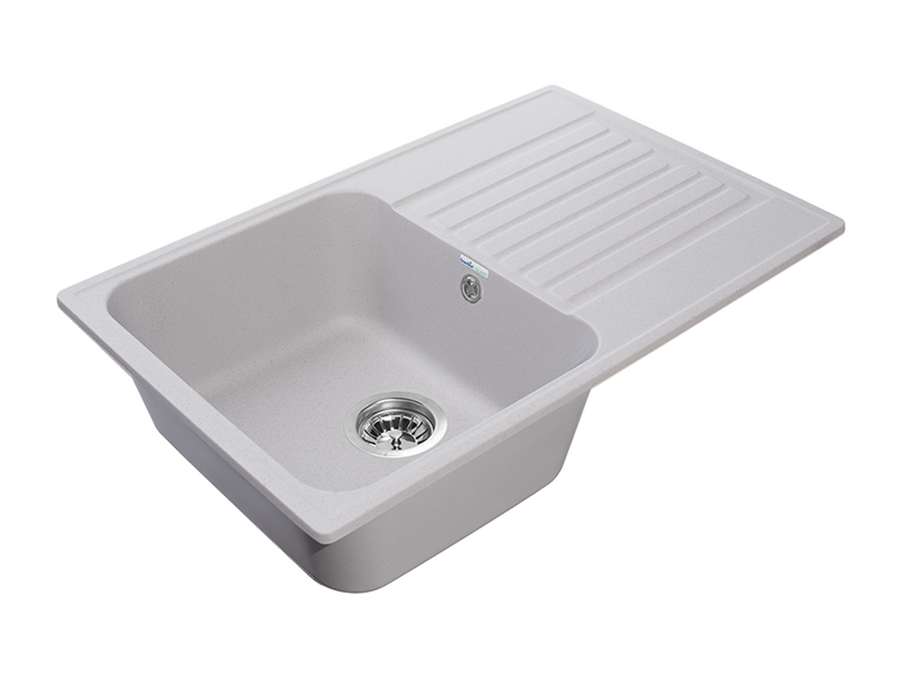 Мойка для кухни GranFest QUARZ GF-QUARZ 78 чаша+крыло 740*480 мм без сифона (78 серый)